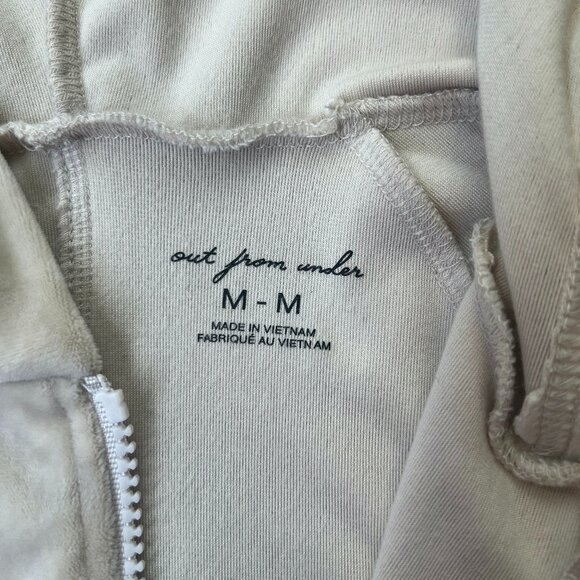 Out From Under Velour Cropped Corset Zip-Up Hoodie Ivory Size M Urban Outfitters - Picture 6 of 15